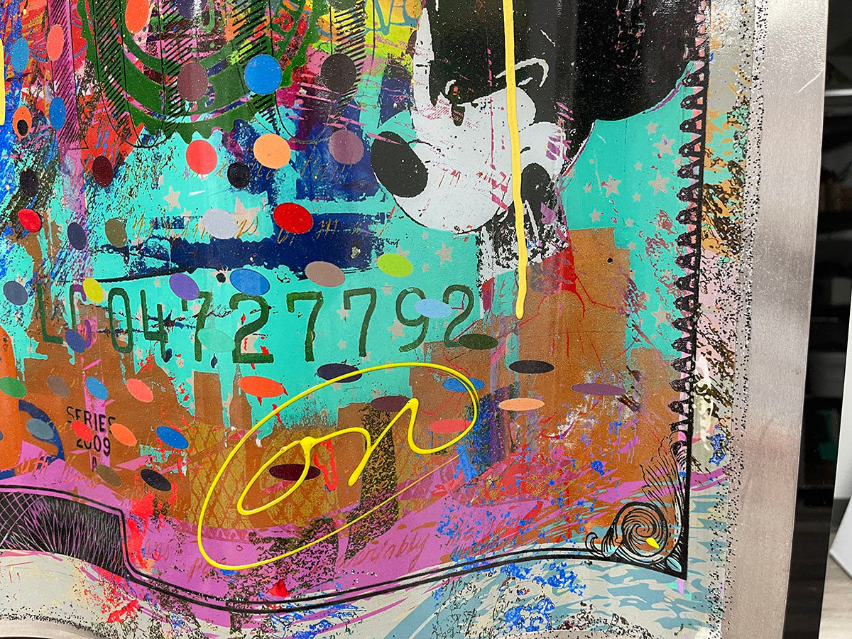 Frida, original mixed media on aluminum and plexiglass by Oliver Neilson, 48x28