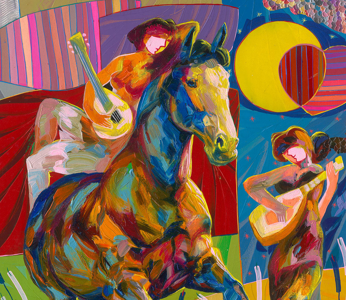 By My Side, Canvas Painting by Tadeo Zavaleta, 32x32 streched and framed