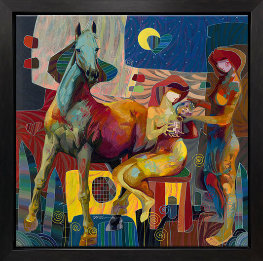 Calming, Canvas Painting by Tadeo Zavaleta, 32x32 streched and framed