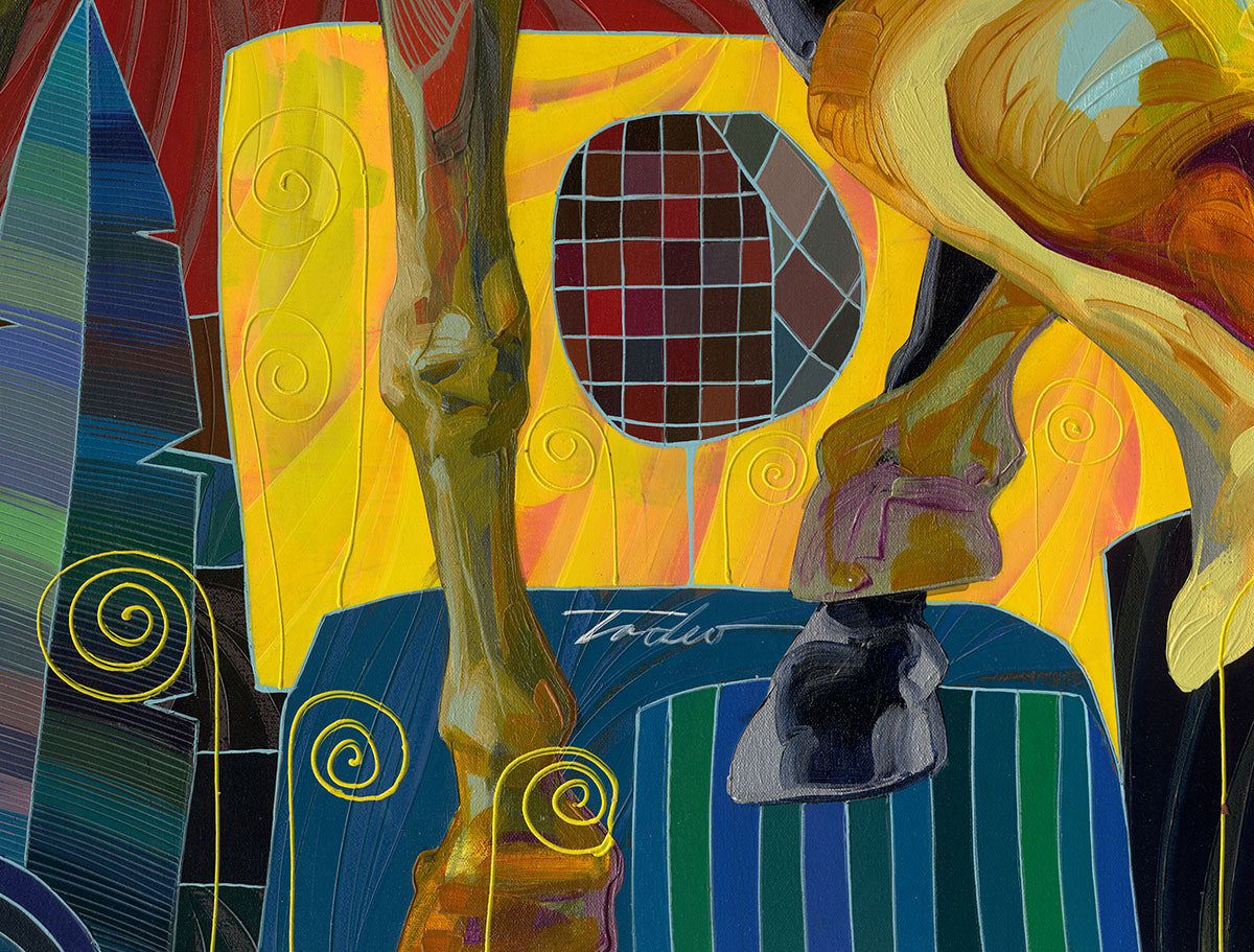 Calming, Canvas Painting by Tadeo Zavaleta, 32x32 streched and framed