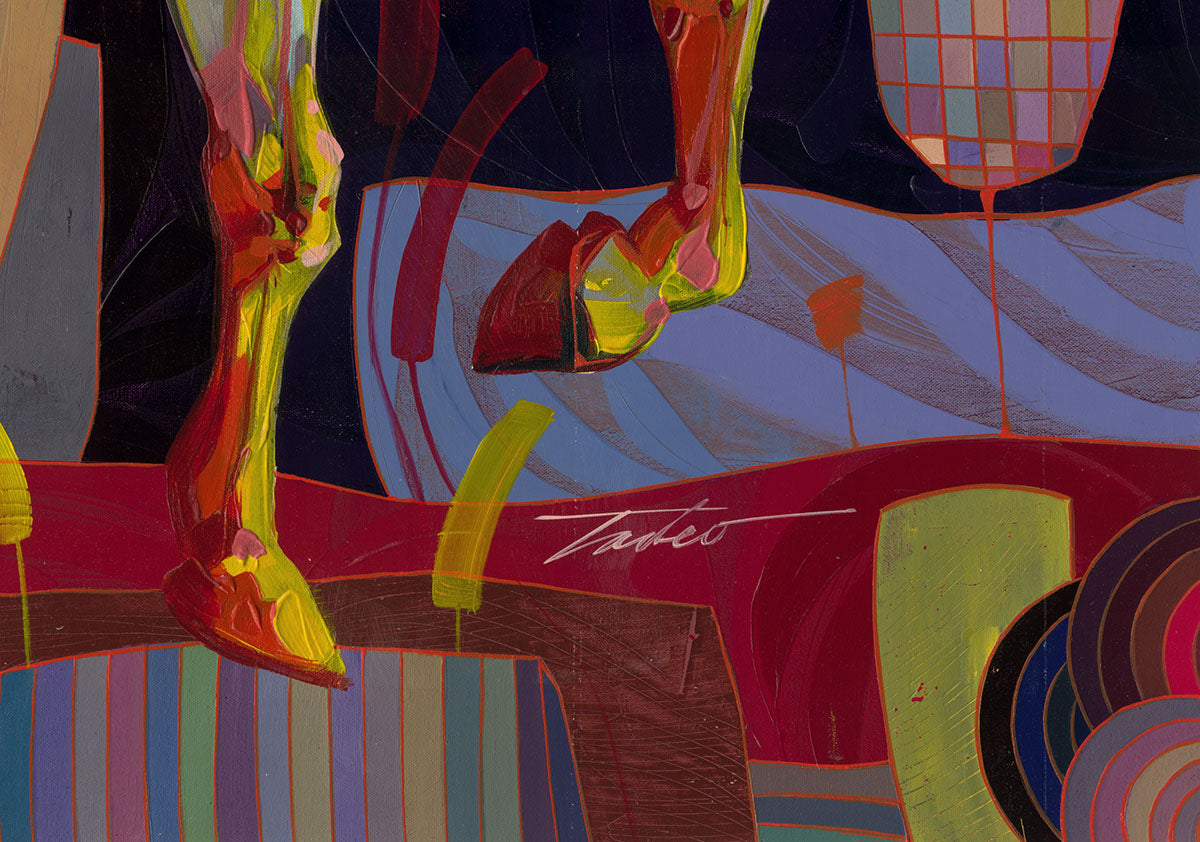 Cara de Azul, Canvas Painting by Tadeo Zavaleta, 32x32 streched and framed