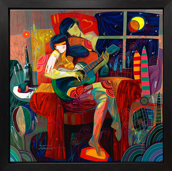 Chanteuse, Canvas Painting by Tadeo Zavaleta, 32x32 streched and framed