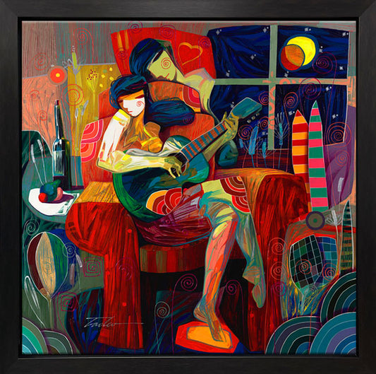 Chanteuse, Canvas Painting by Tadeo Zavaleta, 32x32 streched and framed