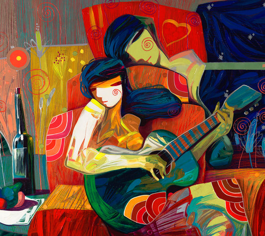 Chanteuse, Canvas Painting by Tadeo Zavaleta, 32x32 streched and framed