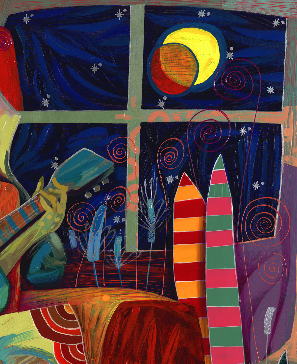 Chanteuse, Canvas Painting by Tadeo Zavaleta, 32x32 streched and framed