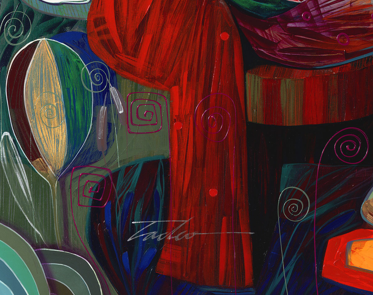 Chanteuse, Canvas Painting by Tadeo Zavaleta, 32x32 streched and framed