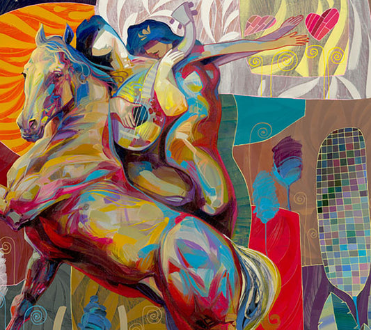 Intriguing Woman, Canvas Painting by Tadeo Zavaleta, 32x32 streched and framed