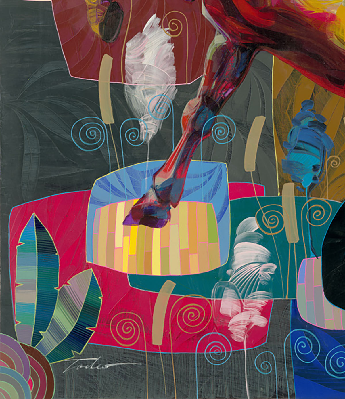 Intriguing Woman, Canvas Painting by Tadeo Zavaleta, 32x32 streched and framed