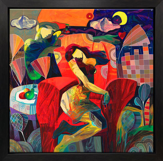 Secrets, Canvas Painting by Tadeo Zavaleta, 32x32 streched and framed