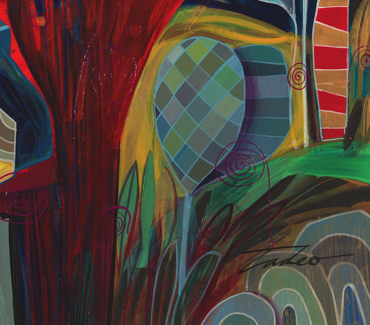 Secrets, Canvas Painting by Tadeo Zavaleta, 32x32 streched and framed