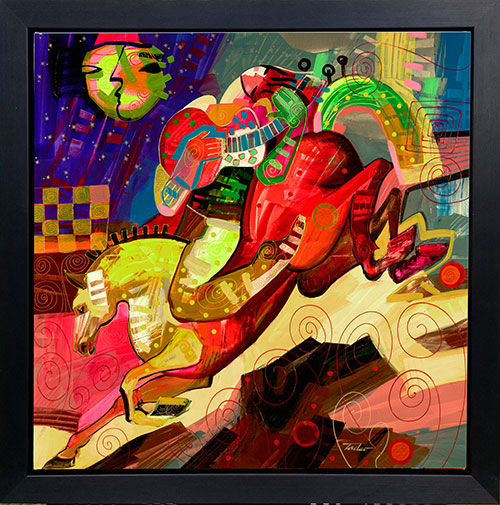 Ensuenos, Canvas Painting by Tadeo Zavaleta, 32x32 streched and framed