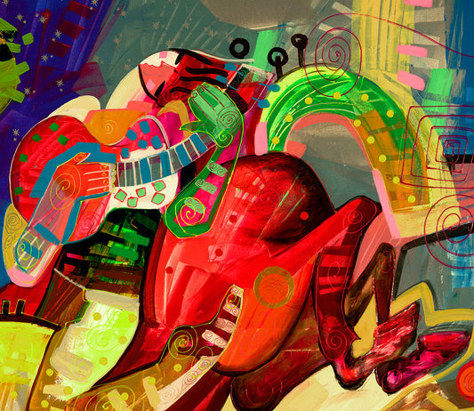 Ensuenos, Canvas Painting by Tadeo Zavaleta, 32x32 streched and framed