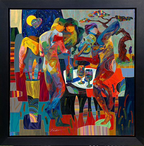 Romance Dance, Canvas Painting by Tadeo Zavaleta, 32x32 streched and framed