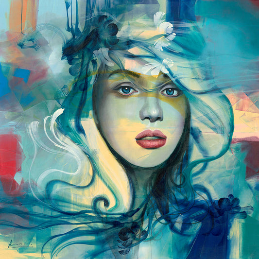 Alexandra, giclee on canvas, signed by Andrea Palacios, 54X54 unstretched.