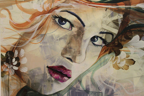 Angela, giclee on canvas, signed by Andrea Palacios, 54X54, unstretched.