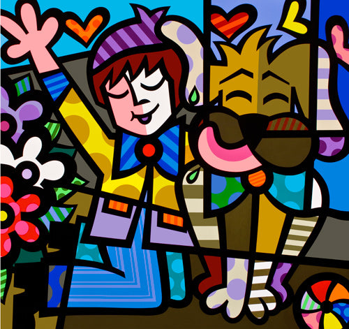 Best Friends, limited edition giclee on canvas, Jozza 32X34 signed, un-stretched