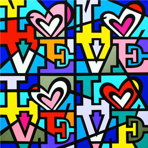 Four Loves, limited edition giclee on canvas, Jozza, 30X30 signed, un-stretched