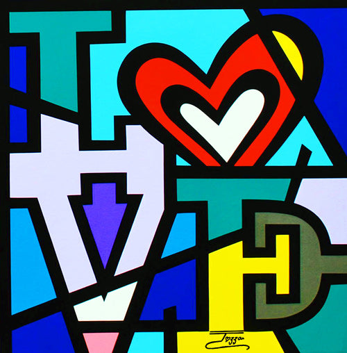 Four Loves, limited edition giclee on canvas, Jozza, 30X30 signed, un-stretched
