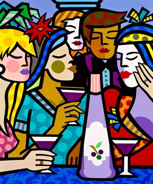 Girl And Bird, limited edition giclee on canvas, signed by Jozza, 30x38 unframed