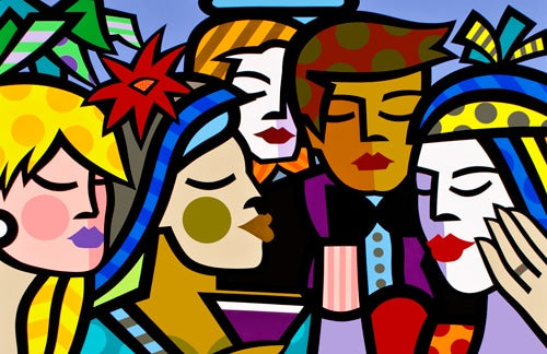 Girl And Bird, limited edition giclee on canvas, signed by Jozza, 30x38 unframed