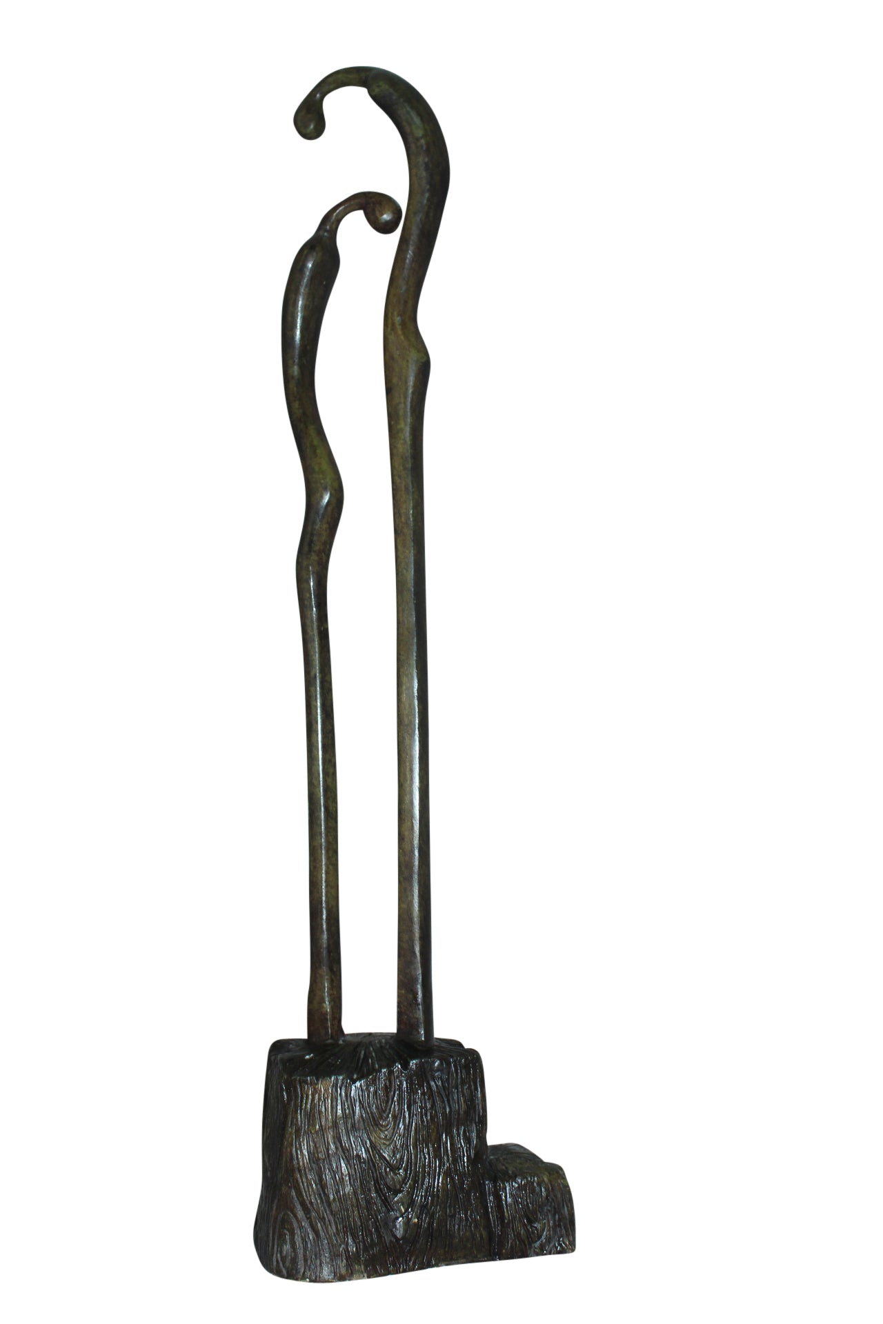Male Female Abstract Bronze Statue -  Size: 6"L x 8"W x 31"H.