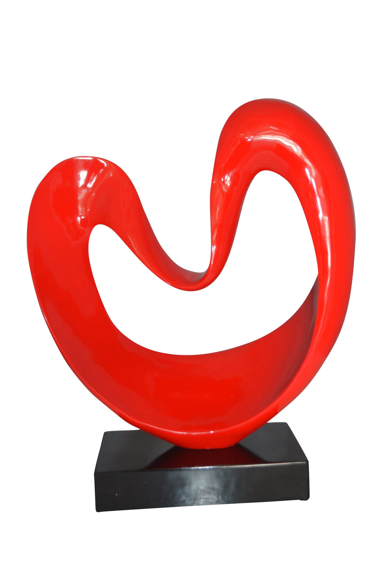 Modern Art Red Love Statue Made of Resin -  Size: 19"L x 6"W x 22"H.