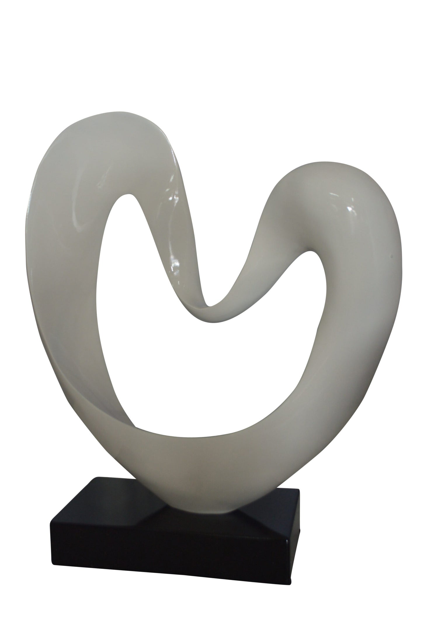 Modern Art White Love Statue Made of Resin - Size: 19"L x 6"W x 22"H.