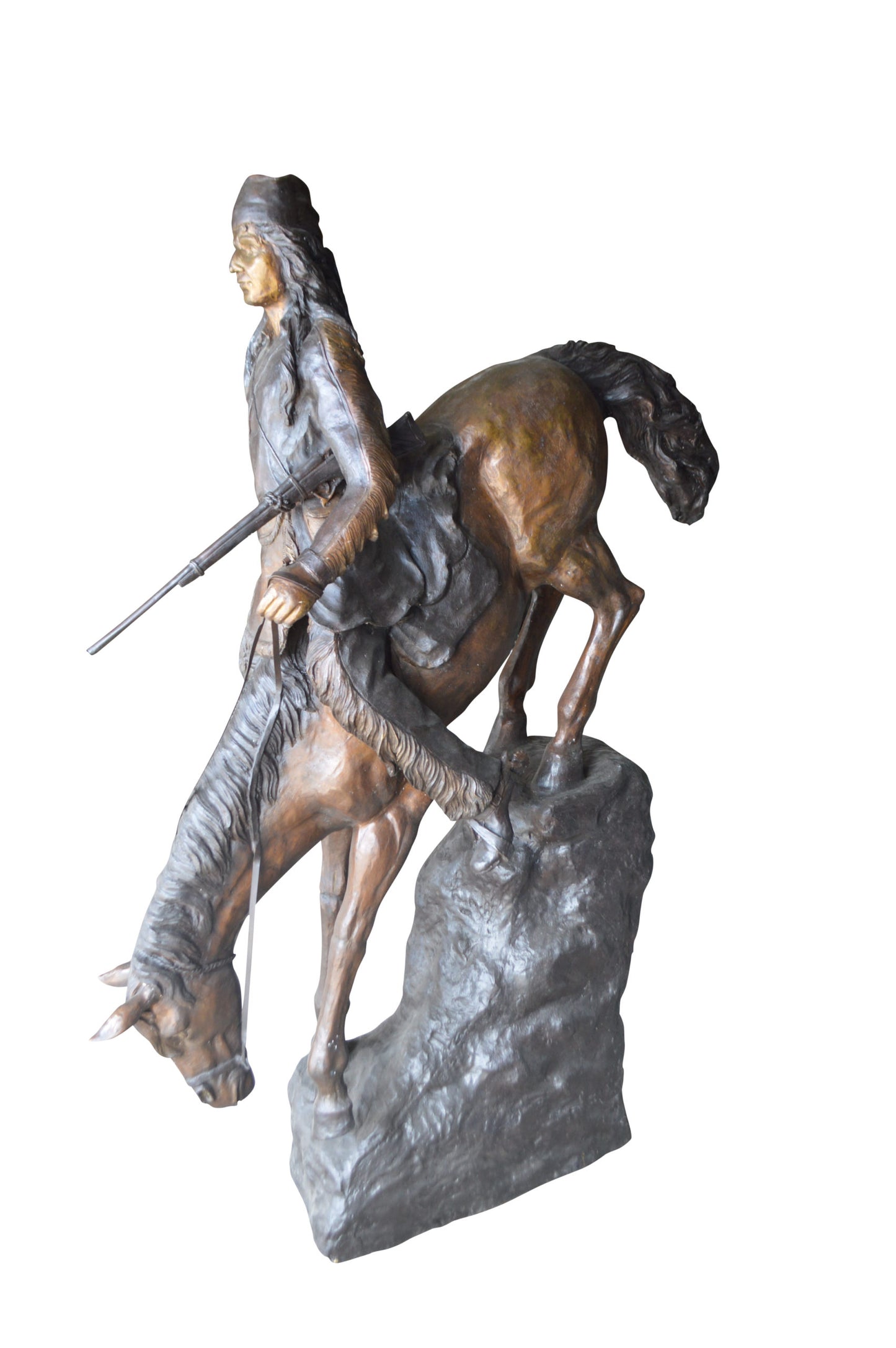 Mountain Man, Giant, By Remington Bronze Statue - Size: 57"L x 221"W x 71"H.