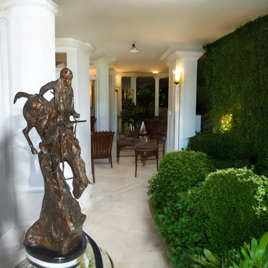 Mountain Man by Remington Bronze Statue - Size: 11"L x 11"W x 30"H.