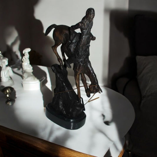 Mountain man -small, by Remington Bronze Statue - 7"L x 2.5"W x 11"H.