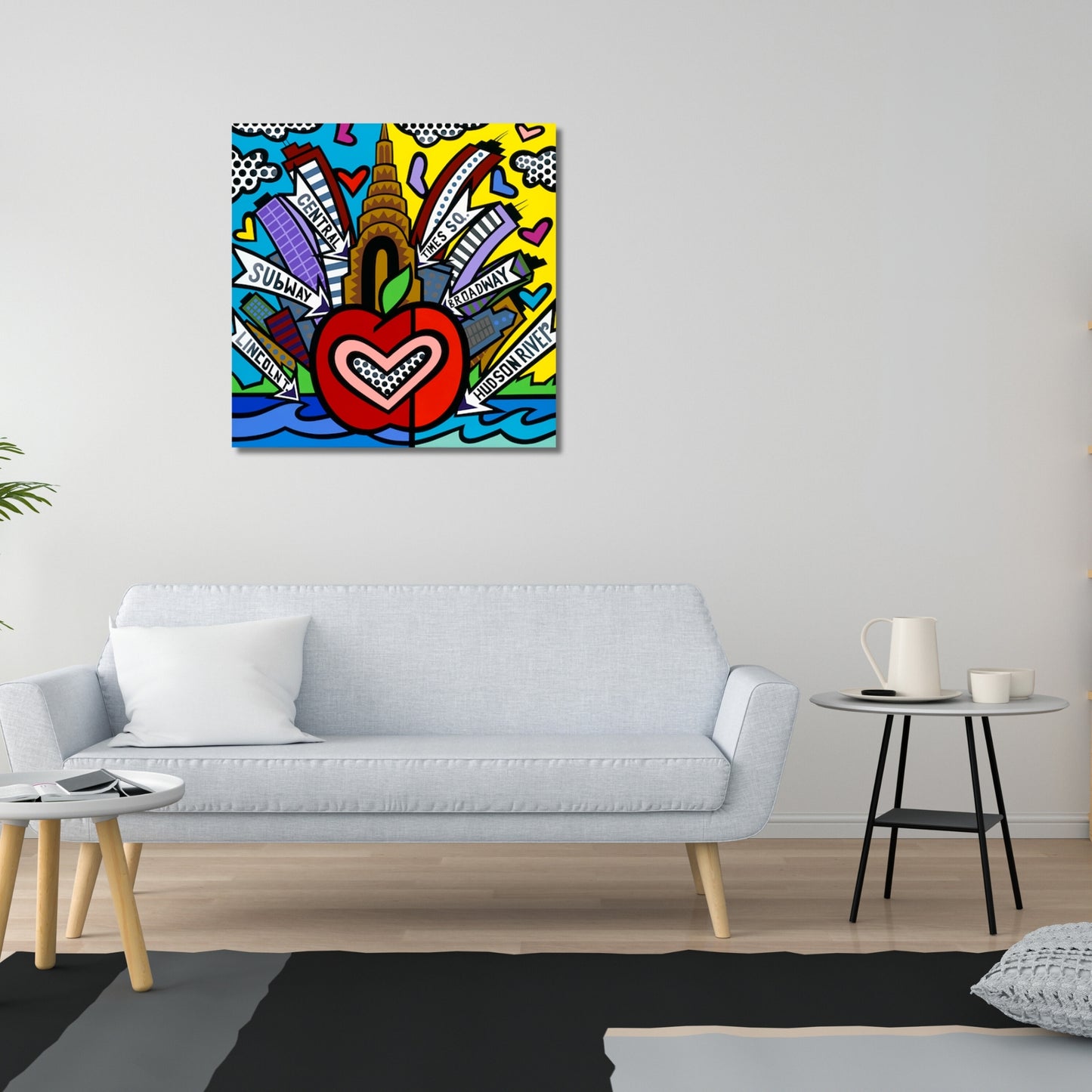 New York, Acrylic Painting, Stretched Canvas, Wall Art by Jozza 40" x 40" x 1"