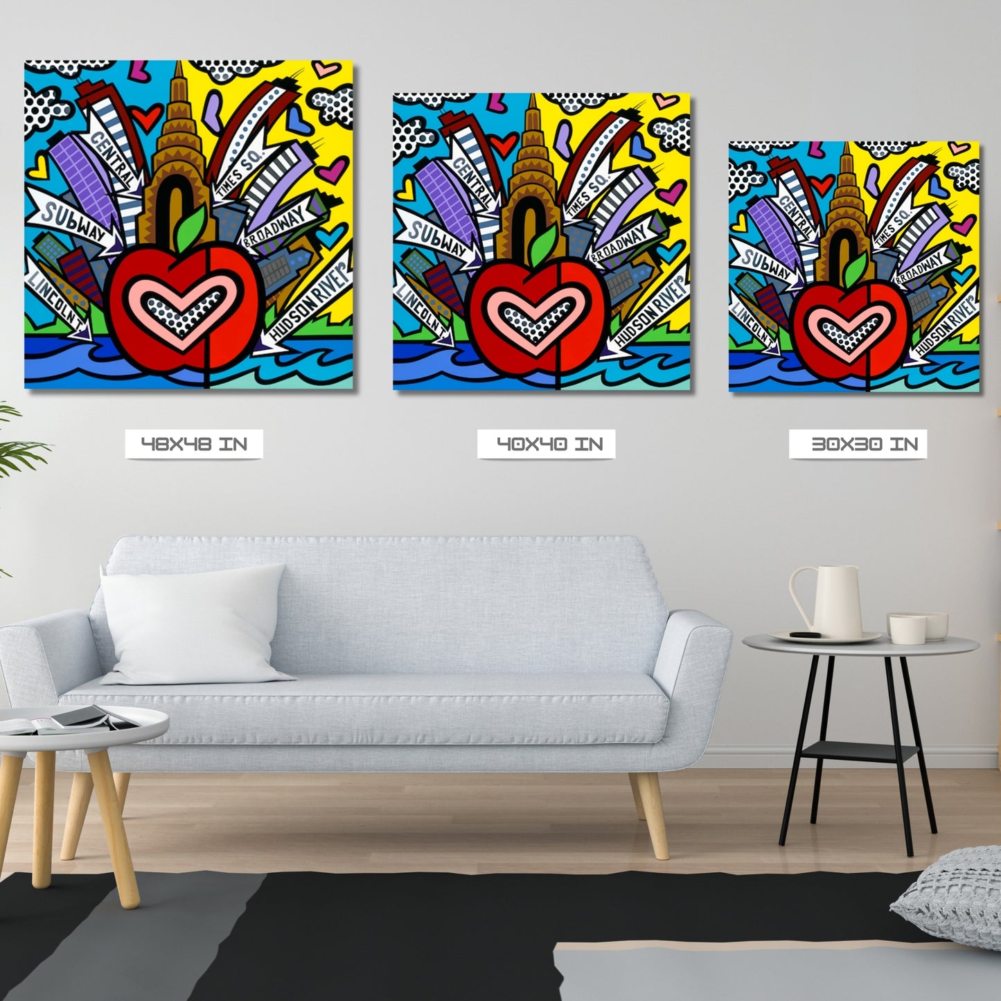 New York, Acrylic Painting, Stretched Canvas, Wall Art by Jozza 30" x 30" x 1"