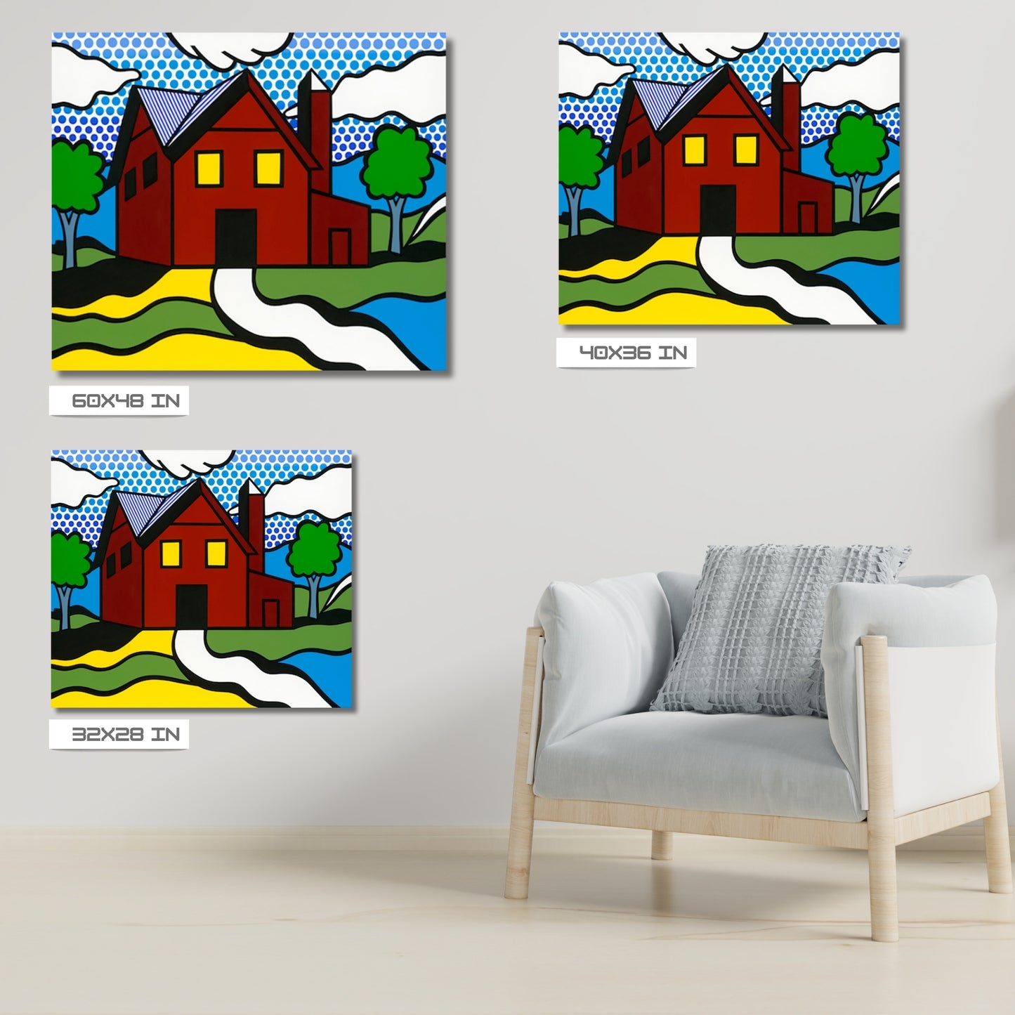 Next Door to Master, Acrylic Painting, Stretched Canvas, Art by Jozza 32" x 28"
