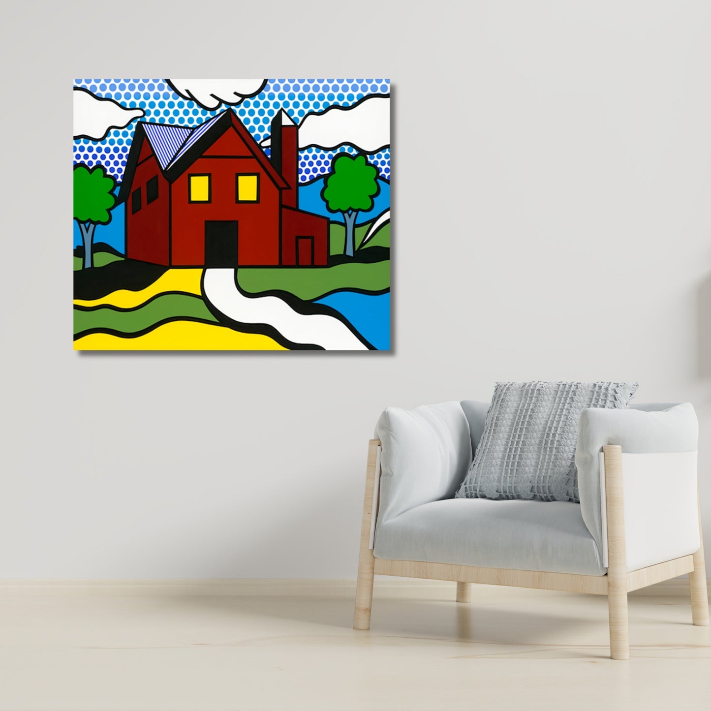 Next Door to Master, Acrylic Painting, Stretched Canvas, Art by Jozza 60" x 48"