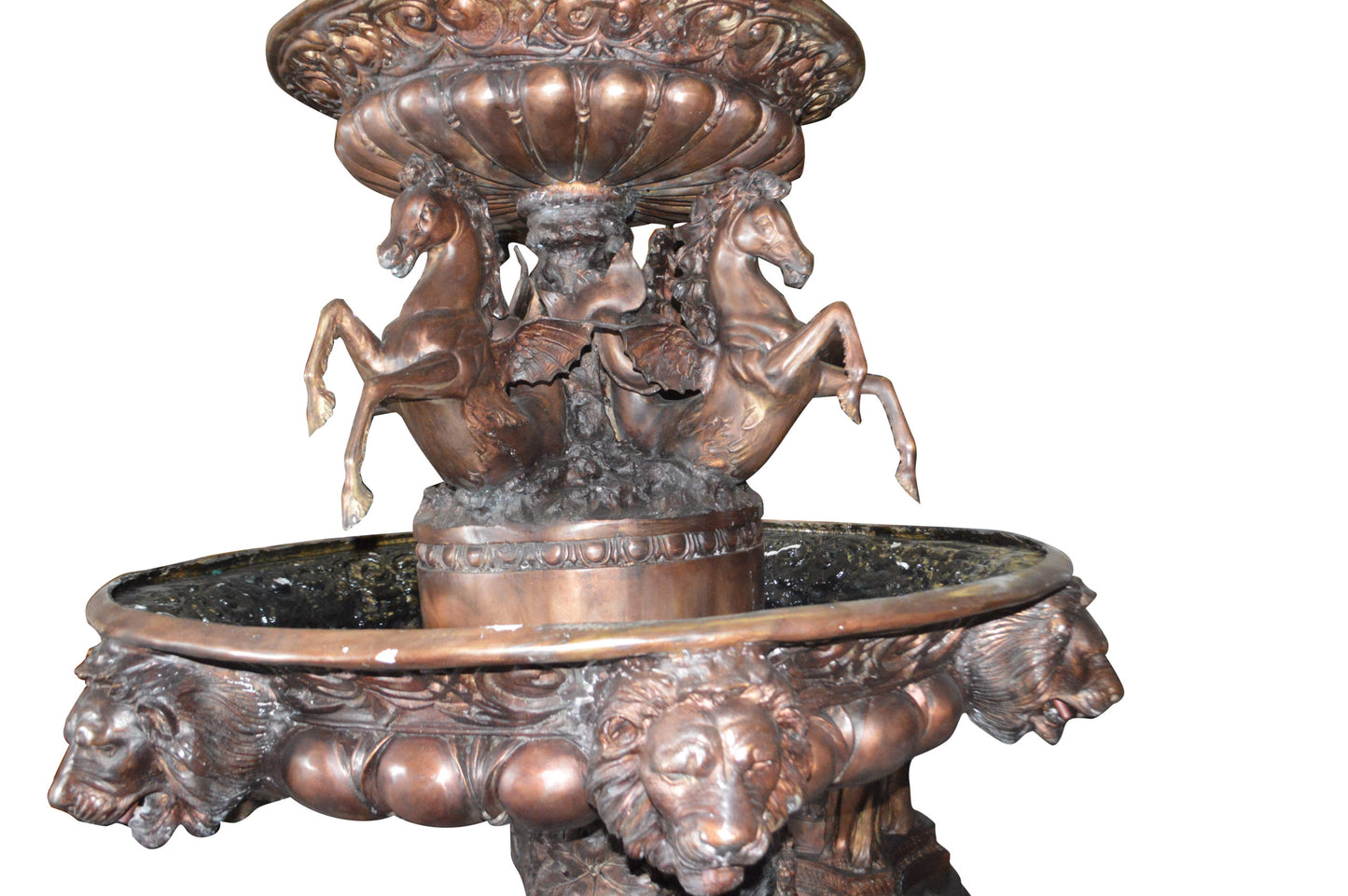 Nine feet tall Bronze, Tiered Outdoor pond Fountain - 59"x 59"