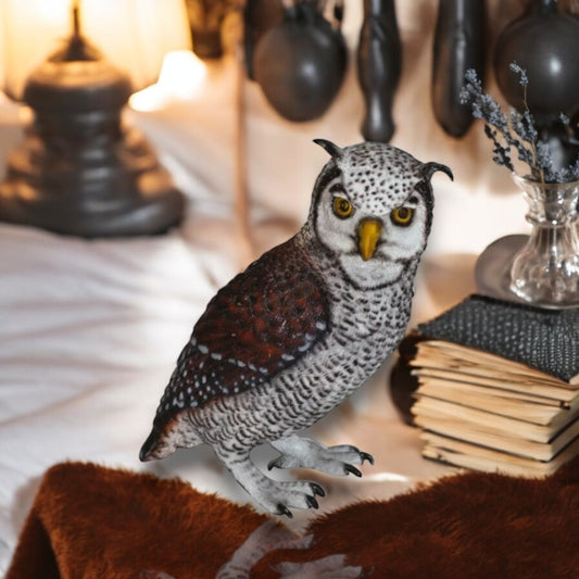 Owl Bronze Statue -  Size: 12"L x 6"W x 12"H.