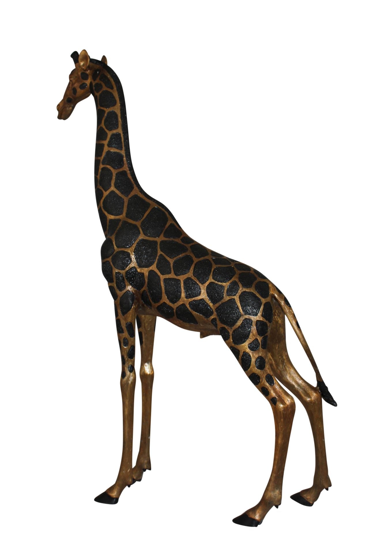 Pair of Giraffes Bronze Statues -  Size: 32"L x 12"W x 55"H.