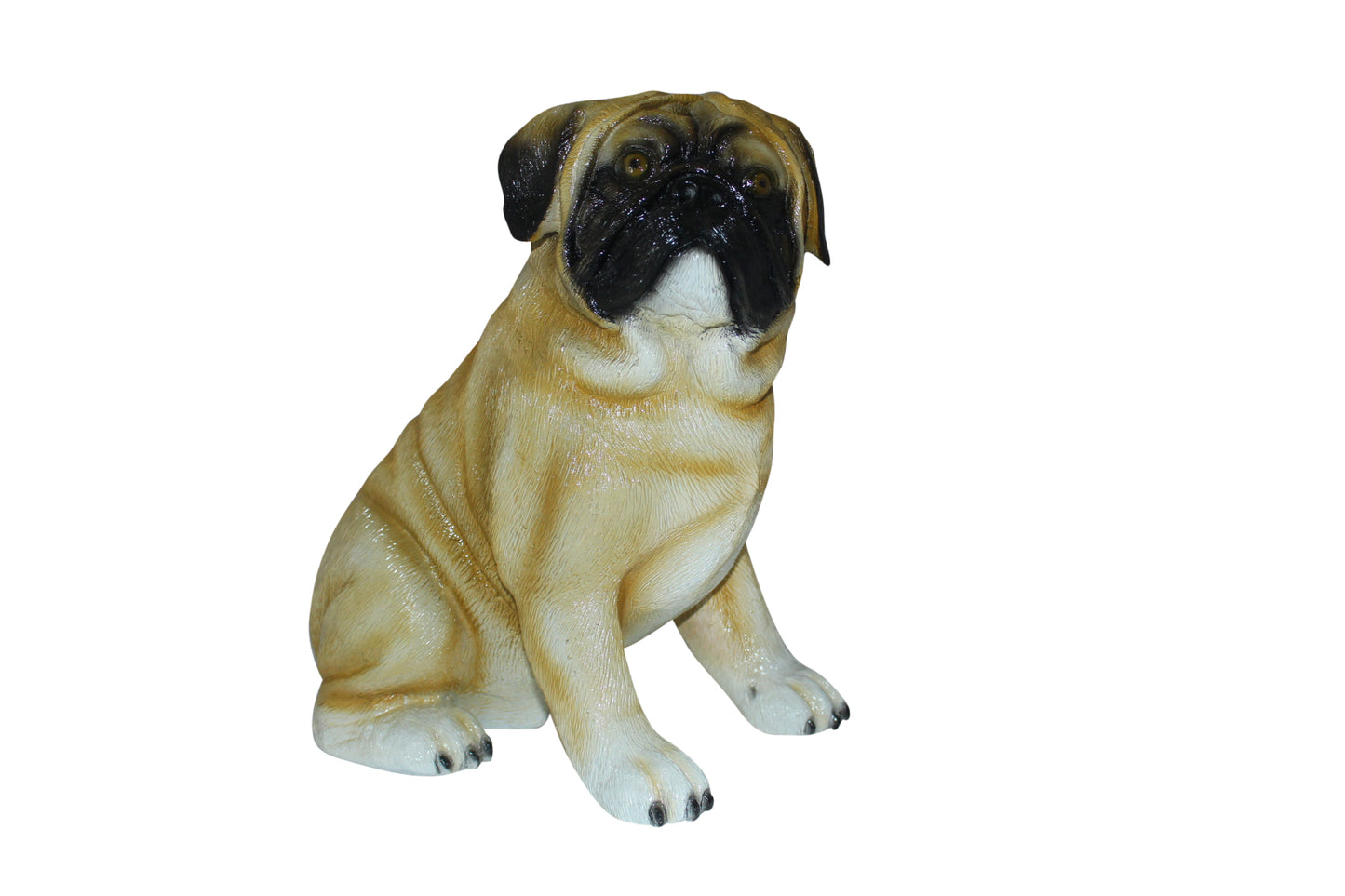 Pug Dog Bronze Statue - Size: 12"L x 6"W x 11"H.