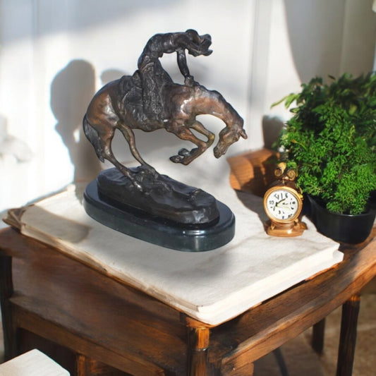Rattlesnake by Remington Bronze Statue 12H - Size: 7"L x 3"W x 10"H.