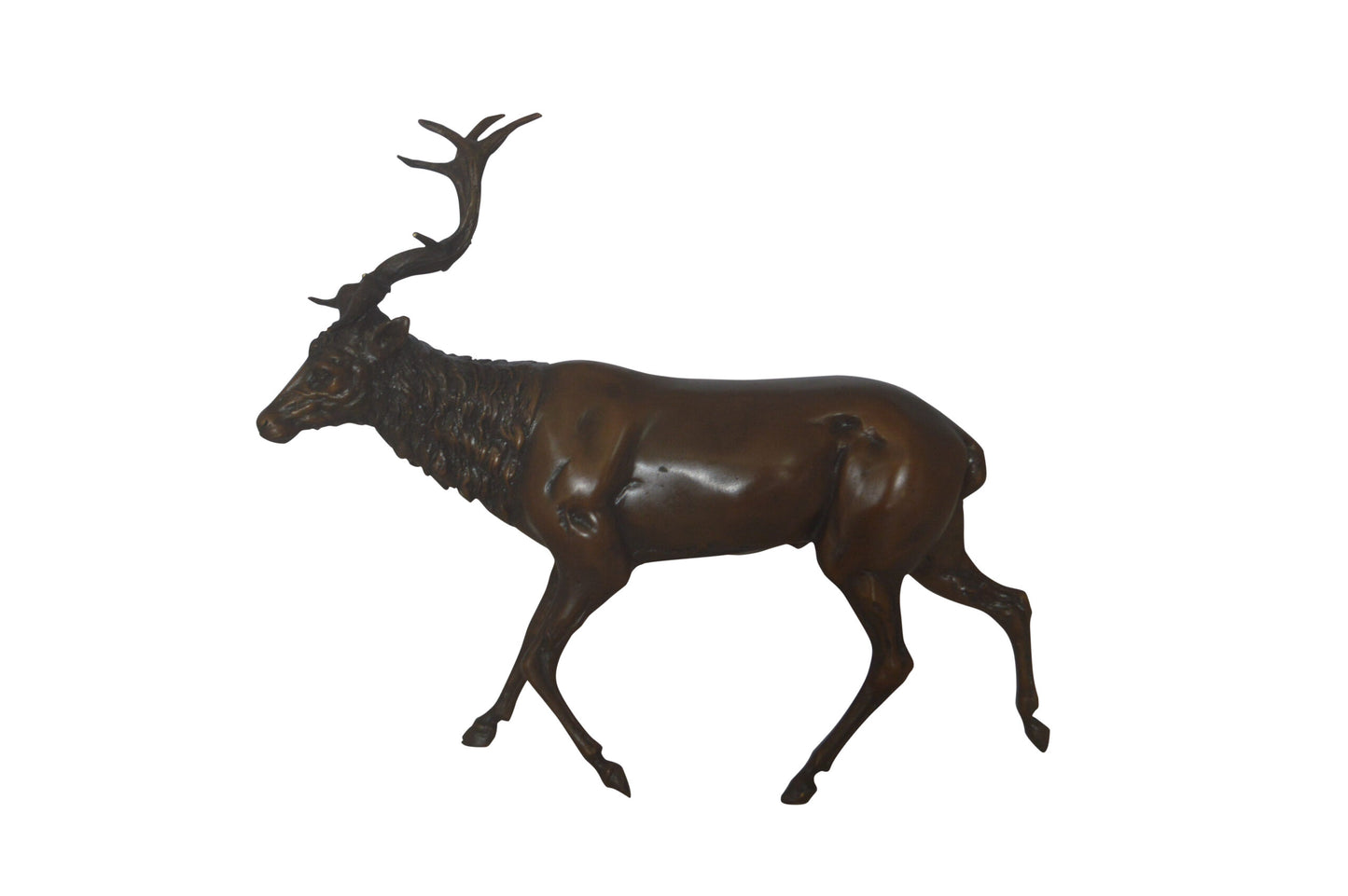 Running Deer Bronze Statue - Size: 15"L x 4"W x 13"H.
