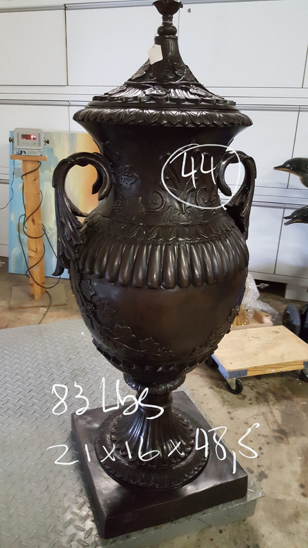 Vase - spirit large Bronze Statue - Size: 21"L x 16"W x 48.5"H.