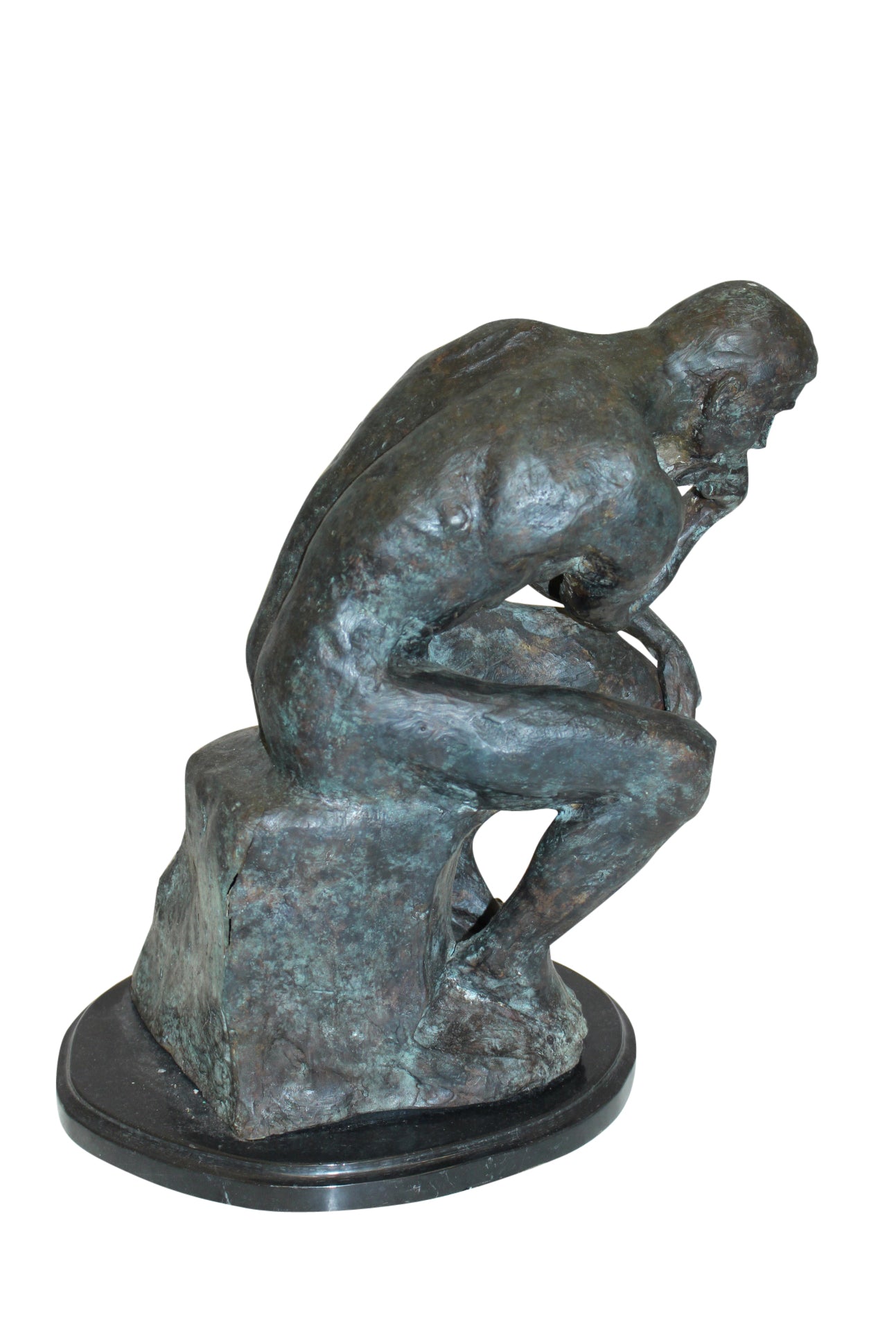 The Thinker Bronze Statue - Size: 10"L x 12"W x 17"H.