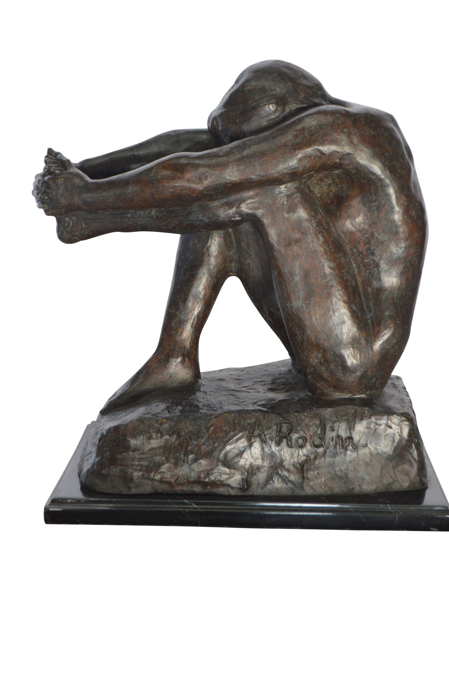 The Despair Rodin Replica Bronze Statue - Size: 12"L x 11"W x 19"H.
