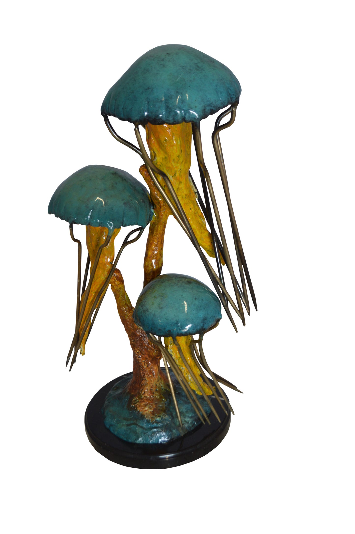 Three Jellyfish Bronze Statue - Size: 12"L x 10"W x 22"H.