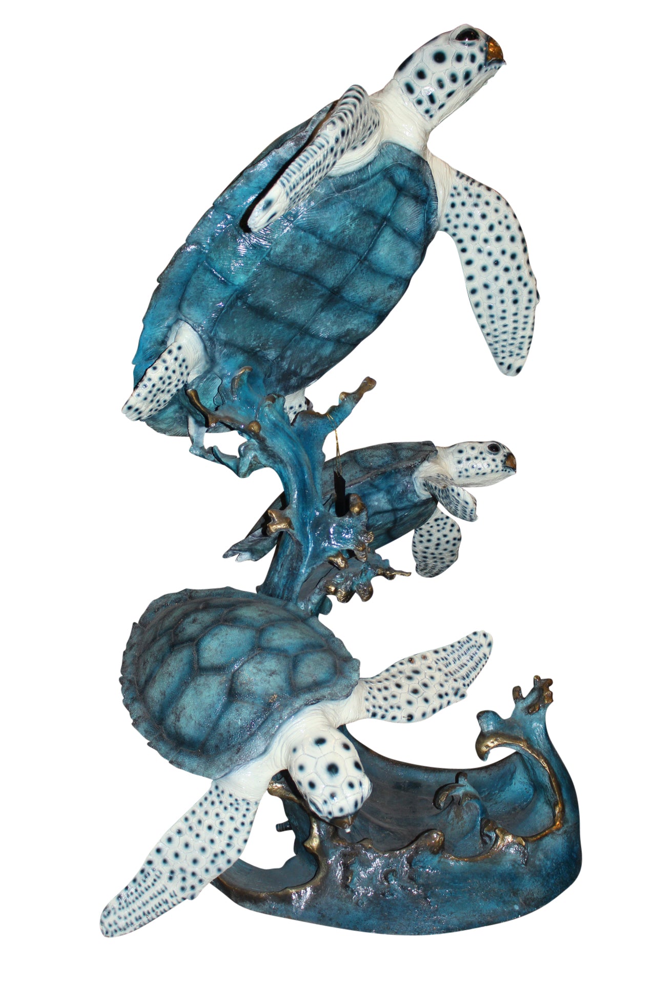 Three turtles - large fountain Bronze Statue - Size: 34"L x 54"W x 68"H.