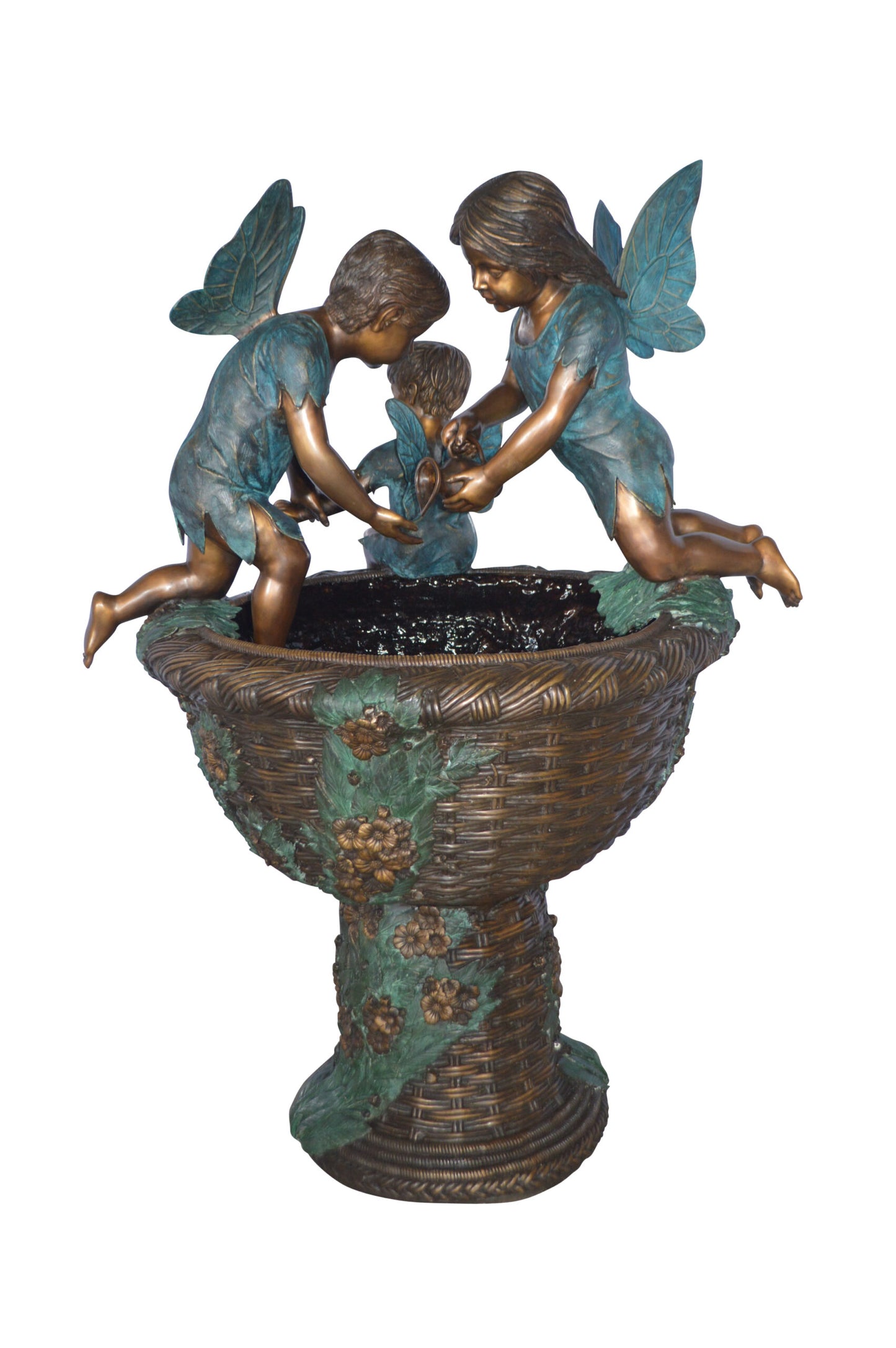 Three Ferries on Fountain Bronze Statue - Size: 41"L x 38"W x 55"H.