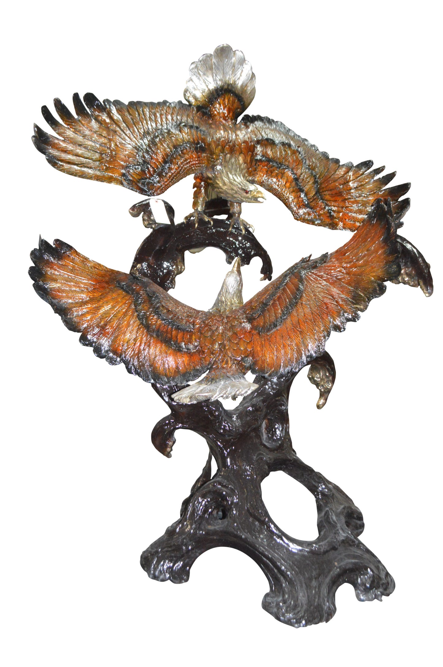 Two Eagles Fighting -Giant Bronze Statue - Size: 64"L x 44"W x 92"H.