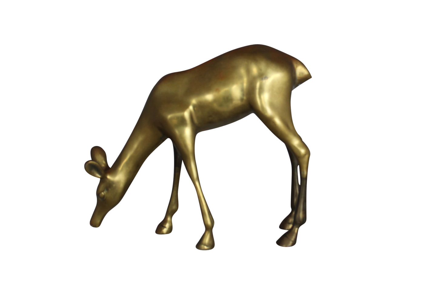 Two Tone color deer bronze statue - Size: 13"L x 4"W x 11"H.