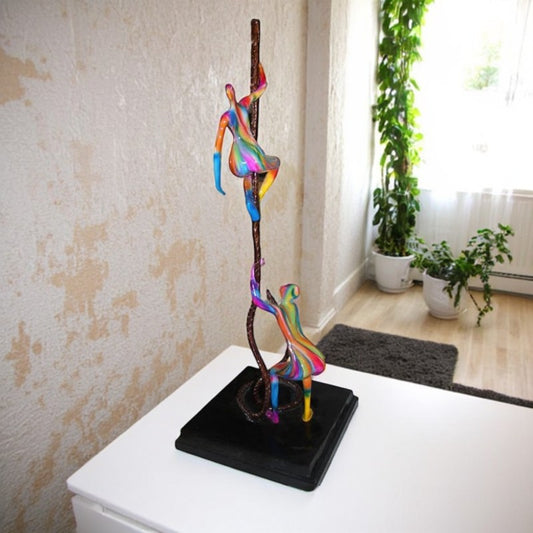 Two boys Made of Bronze Climbing on Rope