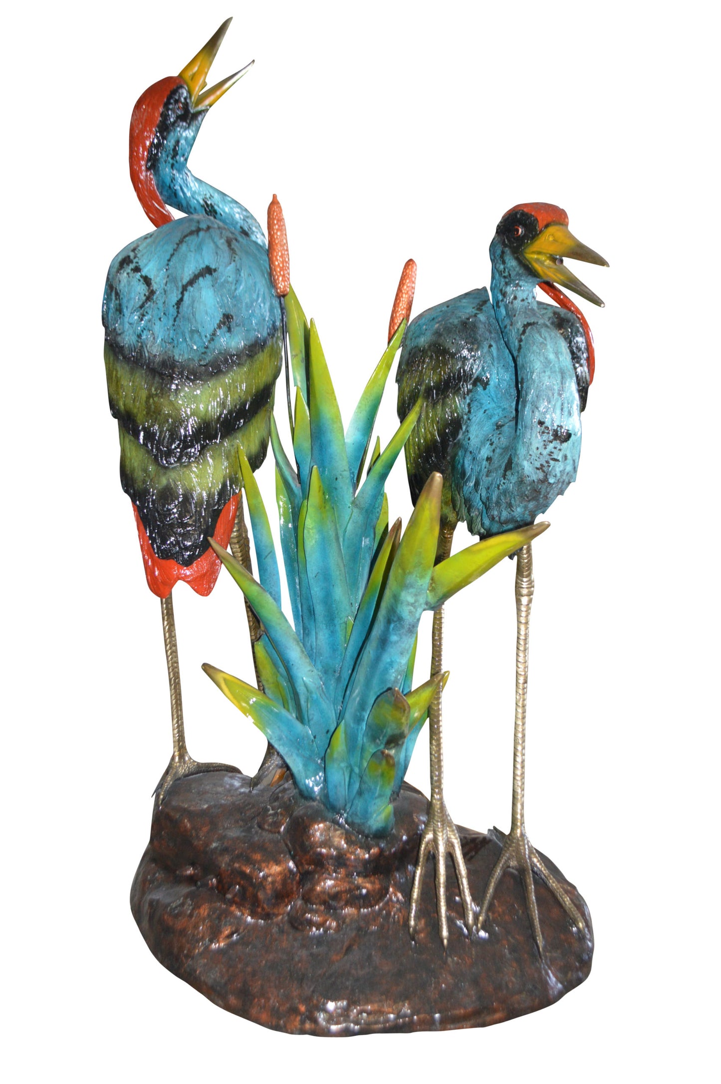 Two colored Herons fountain - Size: 53"L x 40"W x 88"H.
